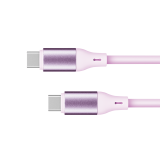 Laidas USB C - USB C 1m 100W silikoninis rožinis Kruger&Matz