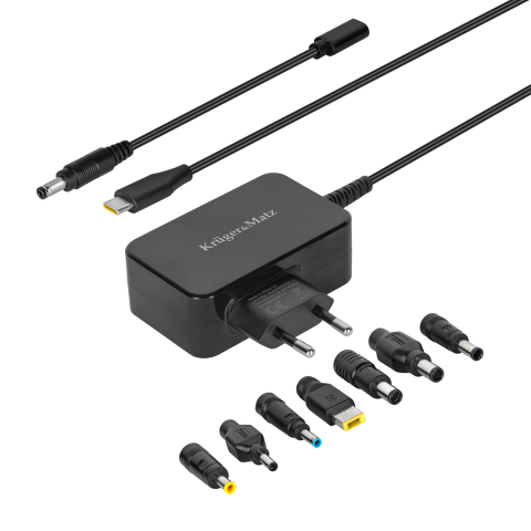 Maitinimo šaltinis nešiojamam kompiuteriui 220V 20V 3.25A 65W USB C universalus su 7 kištukais Kruger&Matz