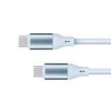 Laidas USB C - USB C 1m 100W silikoninis šviesiai mėlynas Kruger&Matz