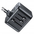 Tinklo perėjimas 220V be įžeminimo (daugiau nei 150 šalių) 3xUSB C + 2xUSB 35W juodas Awei C-39