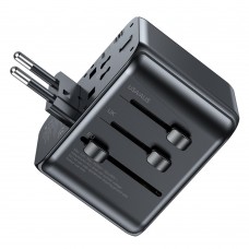 Tinklo perėjimas 220V be įžeminimo (daugiau nei 150 šalių) 3xUSB C + 2xUSB 35W juodas Awei C-39