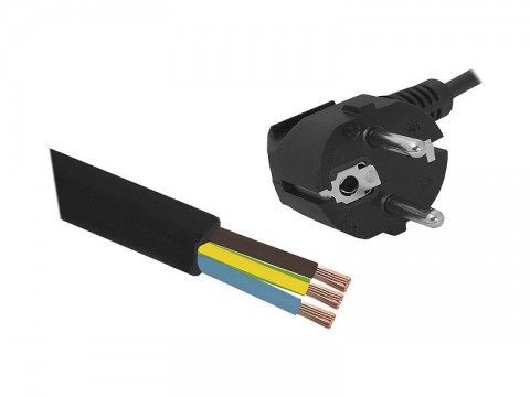 Maitinimo laidas 220V 3x1.5mm² 3m juodas
