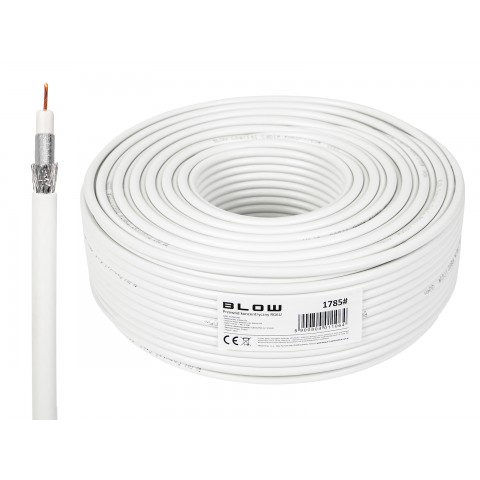 TV kabelis RG6U 6.8mm koaksialinis baltas