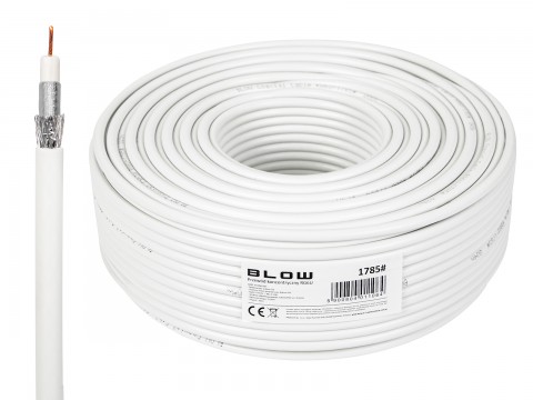 TV kabelis RG6U 6.8mm koaksialinis baltas