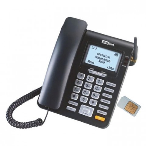 Telefonas laidinis Maxcom MM 28D su SIM kortele juodas Telefonas laidinis Maxcom MM 28D su SIM kortele juodas