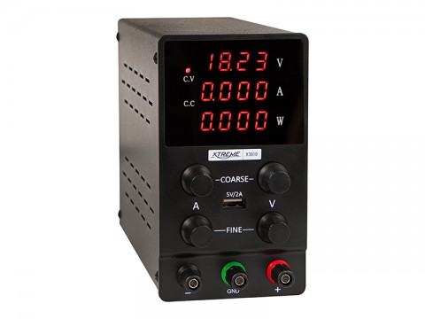 Laboratorinis maitinimo šaltinis 220V 0-30V 0-10A juodas Xtreme X3010 juodas