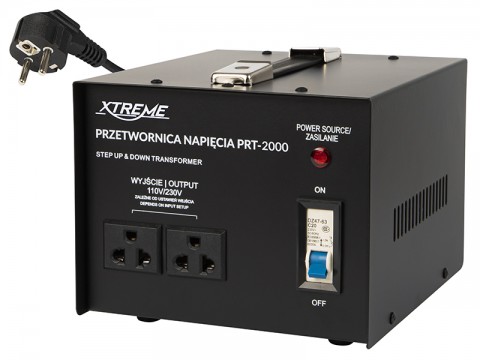 Įtampos keitiklis 220V → 110V 2000W Xtreme PRT-2000