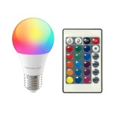 RGB LED lemputė E27 (A60) 220V 8W (62W) 850lm 4000K RC Forever Light