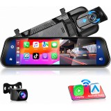 Automobilinis vaizdo registratorius 9.66'' su veidrodėliu ir galinio vaizdo kamera Carplay / Android Auto PMX 