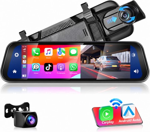 Automobilinis vaizdo registratorius 9.66'' su veidrodėliu ir galinio vaizdo kamera Carplay / Android Auto PMX Automobilinis vaizdo registratorius 9.66'' su veidrodėliu ir galinio vaizdo kamera Carplay / Android Auto PMX