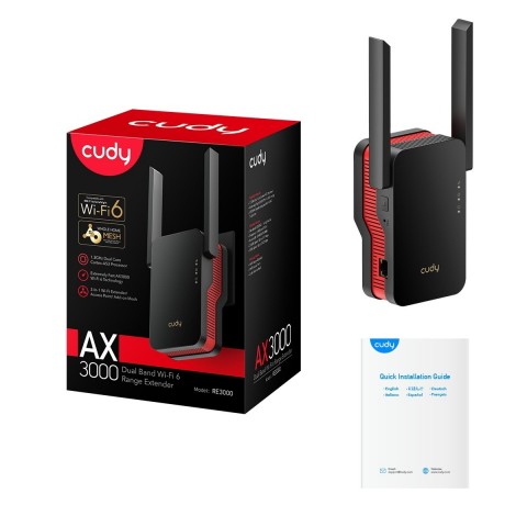 Wi-Fi 6 ryšio stiprintuvas - kartotuvas 3000Mbps Cudy RE3000