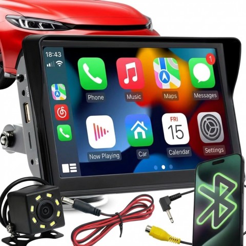 Monitorius 7" su Carplay, Android Auto ir su galinio vaizdo kamera RTO