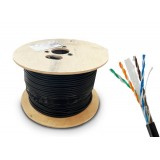 Kabelis internetinis CAT6 U/UTP 4P 250Mhz lauko sąlygom su žele varinis juodas (black)