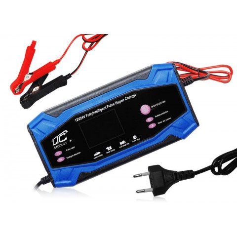 Mikroprocesorinis įkroviklis 220V švino / gelio akumuliatoriams automatinis 12V 8A - 24V 4A 150W LTC