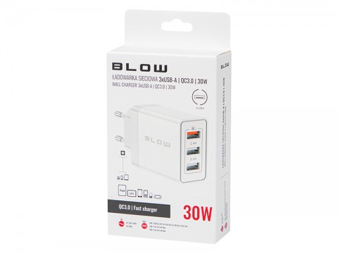 Tinklo įkroviklis 220V 3 x USB 30W Blow