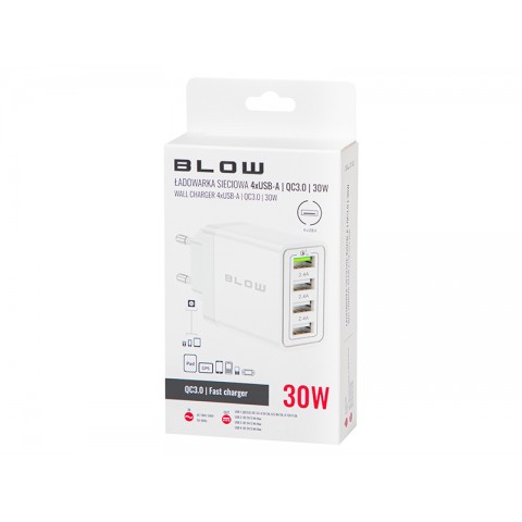 Tinklo Įkroviklis 220V 4 x USB 30W Blow