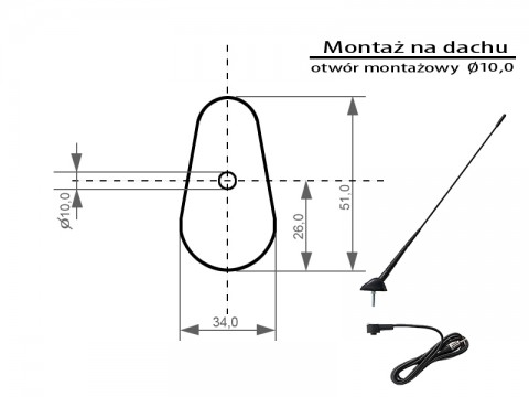 Automobilinė antena FM Blow FMD360 