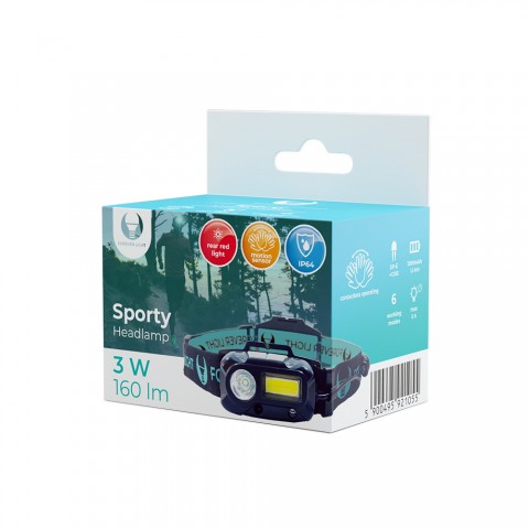 LED Žibintuvėlis tvirtinamas ant galvos 3W + 3W 240lm su akumuliatoriumi XP-E Forever Light 