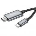 Laidas USB C → HDMI 2m pilkas (grey) Hoco UA27