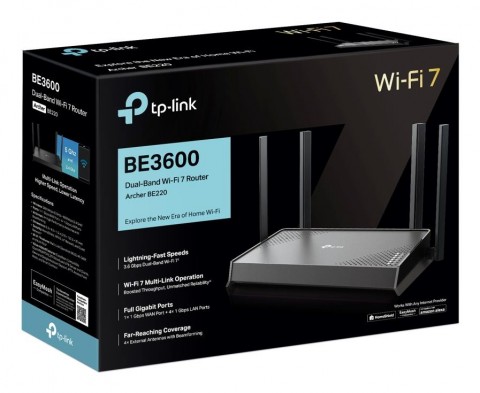 Bevielis maršrutizatorius Dual band 3600Mbps Wi-Fi 7 TP-LINK Archer BE220