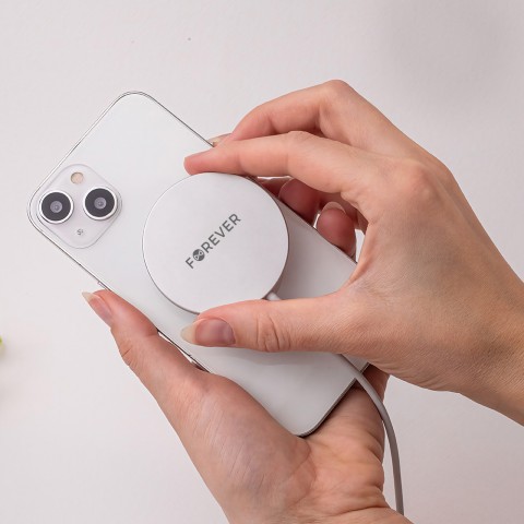 Belaidis įkroviklis 15W magnetinis su MagSafe pilkas Forever MAWC-100