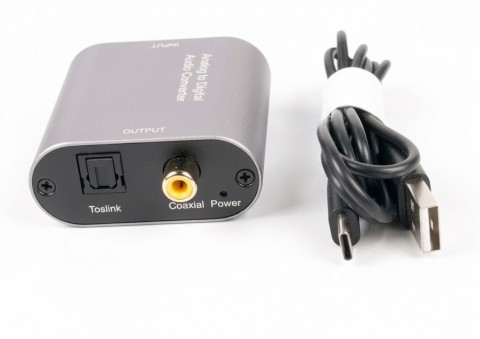 Konverteris RCA → optical (toslink) (maitinimas per USB C)