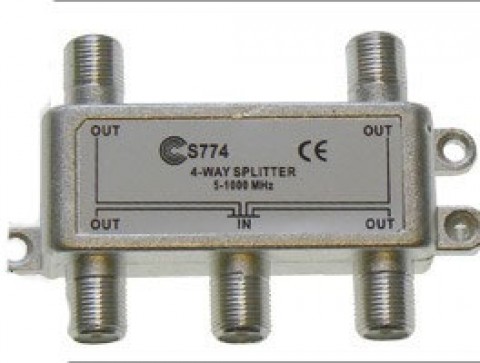 TV signalo daliklis 1 → 4, 5-1000MHz S774