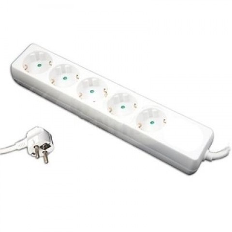 Tinklo ilgiklis 220V 5 lizdai su įžeminimu 1.5m baltas (white)