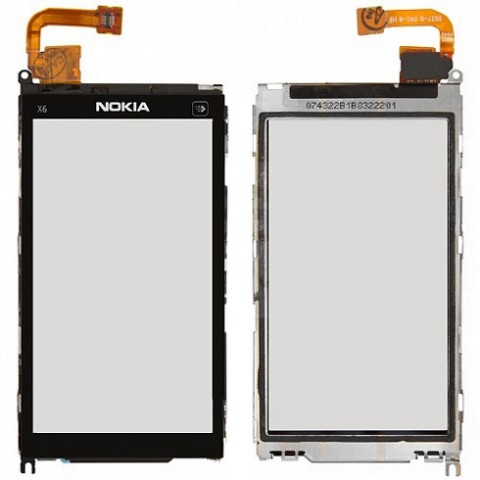 Touch screen Nokia X6 with frame originalas