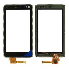 Touch screen Nokia N8 with frame black originalas