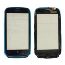 Touch screen Nokia 610 Lumia with frame blue originalas